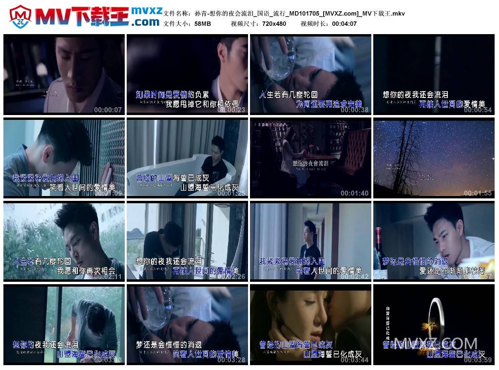 孙青-想你的夜会流泪_国语_流行_MD101705
